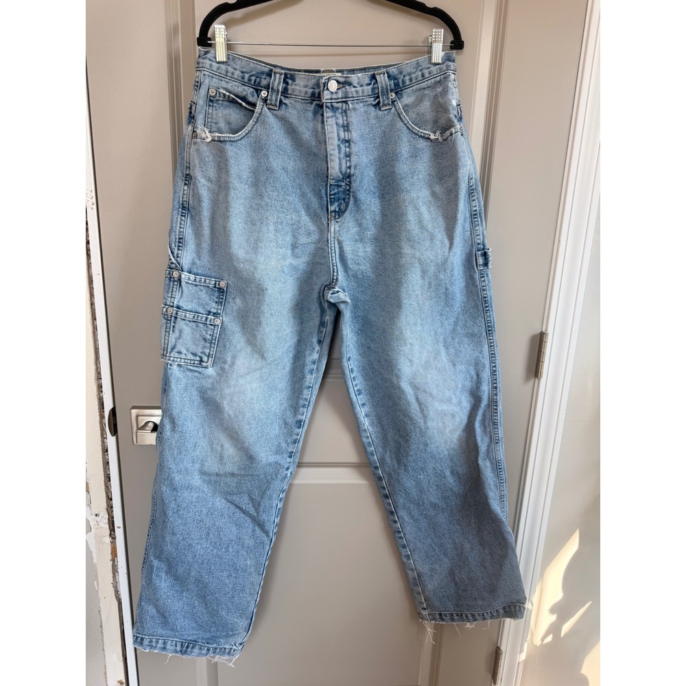 Guess Jeans Mens 34x32 Light Wash Carpenter Utility Denim Pants 10194-32 USA